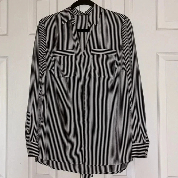 Lord & Taylor striped tie now collar longs sleeve shirt Sz  L - Picture 4 of 13